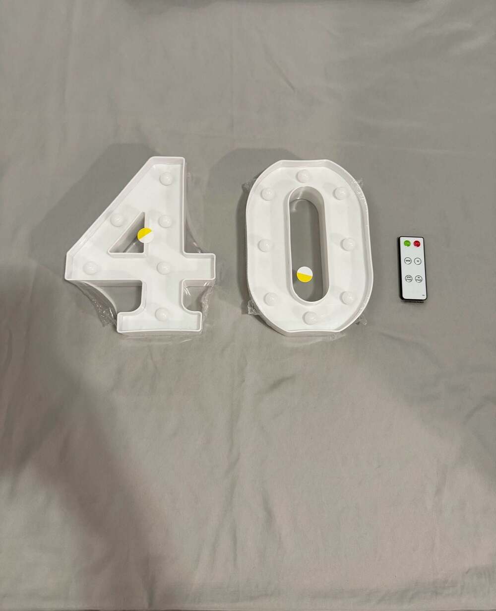 LED Light Up Marquee Numbers '40' with Remote Control